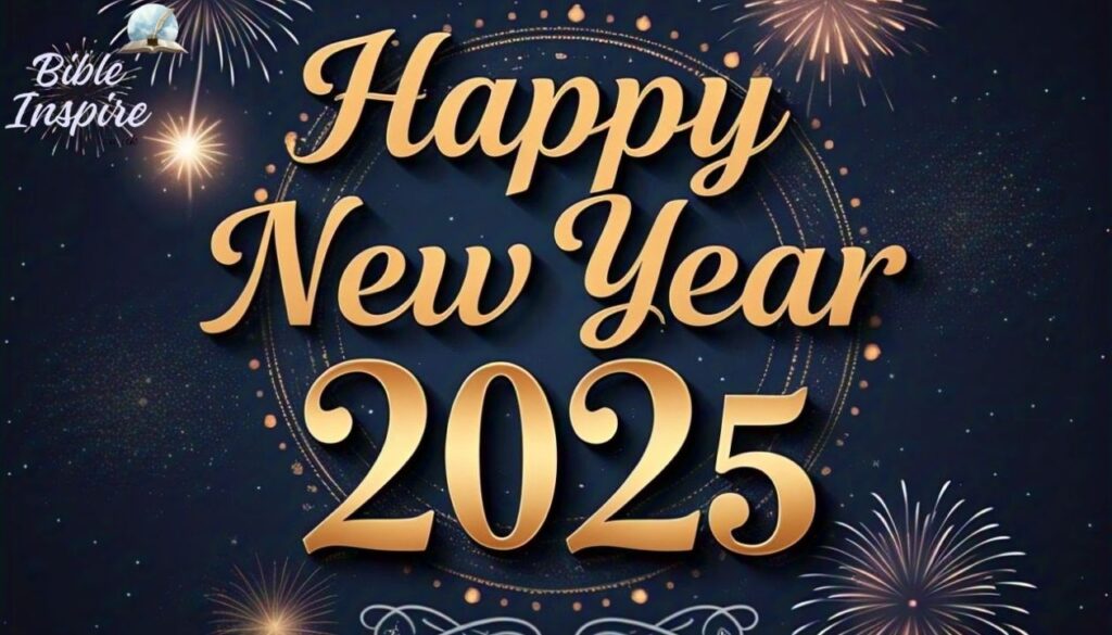 Happy New Year Images with Bible Verses for 2025
